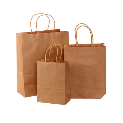 Flexiloop manuseio logotipo personalizado aceito bolsas de papel Kraft para compras de presentes boutique