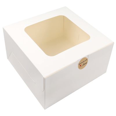 Encomenda personalizada aceita 12 x 12 x 6 polegadas caixa de bolo de papelão quadrado com janela
