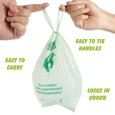 PBAT PLA Corn Starch Vest Style Bag para resíduos compostáveis em ambientes assépticos