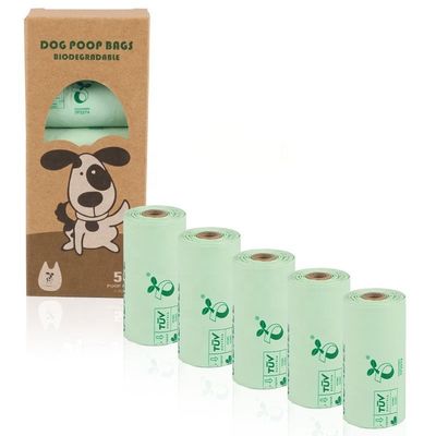 Logotipo personalizado Biodegradable Cornstarch PBAT PLA Bag para Pet Poop no Salão de Exposições
