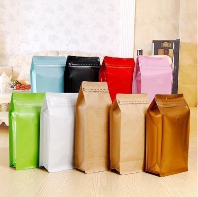 Sacos de válvula de café de papel Kraft personalizados com fechadura e válvula de fecho para produtos em 2023