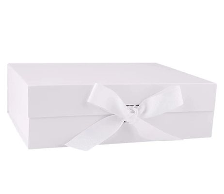 Caixas de embalagem de papel personalizadas elegantes com fita de cor variável e selo magnético