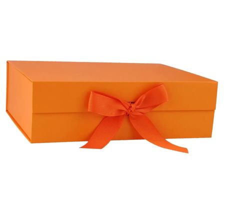 Caixas de embalagem de papel personalizadas elegantes com fita de cor variável e selo magnético