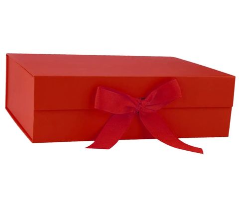 Caixas de embalagem de papel personalizadas elegantes com fita de cor variável e selo magnético