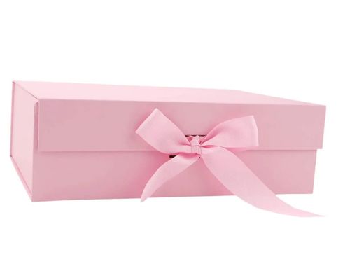 Caixas de embalagem de papel personalizadas elegantes com fita de cor variável e selo magnético