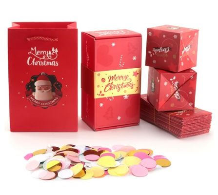 Elegante Caixas de Embalagem de Papel Custom Boutique Presentes de Natal Scrapbook Surpresa Bomba