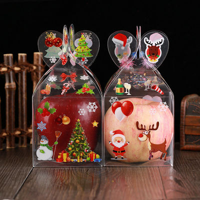 Caixas de maçãs de doces dobráveis PET transparentes para embalagens personalizadas de Natal