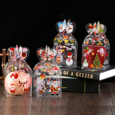 Caixas de maçãs de doces dobráveis PET transparentes para embalagens personalizadas de Natal