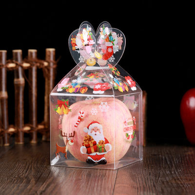 Caixas de maçãs de doces dobráveis PET transparentes para embalagens personalizadas de Natal
