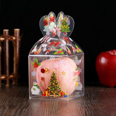 Caixas de maçãs de doces dobráveis PET transparentes para embalagens personalizadas de Natal