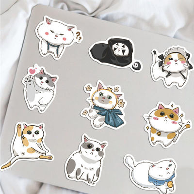Etiquetas de papel Kraft Agradeço Autocolantes Desenho de desenho animado de gato fofinho para autocolante decorativo