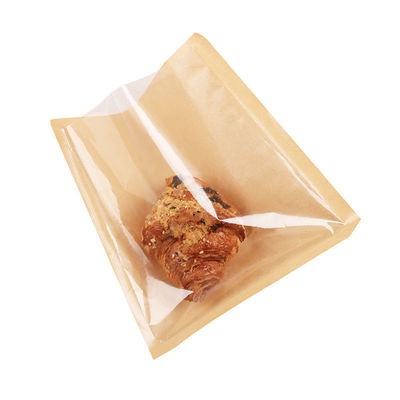 Cartão Kraft Pão e Snack Selo de papel à prova de óleo Sandwich Torrada de Forno Saco de embalagem 2023
