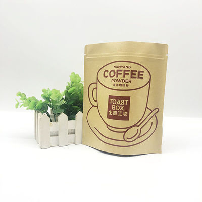 Saco autônomo de papel Kraft Café de chá Especialidade de fecho de fecho Frutas secas Embalagens alimentares