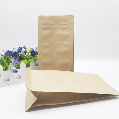 Saco autônomo de papel Kraft Café de chá Especialidade de fecho de fecho Frutas secas Embalagens alimentares