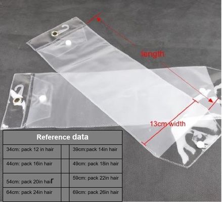 Embalagem de plástico transparente de PVC para extensão de cabelo com logotipo personalizado para cosméticos