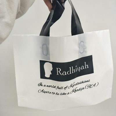 Produtos de tendência Logotipo personalizado Impressão PE Saco de compras de plástico com logotipo