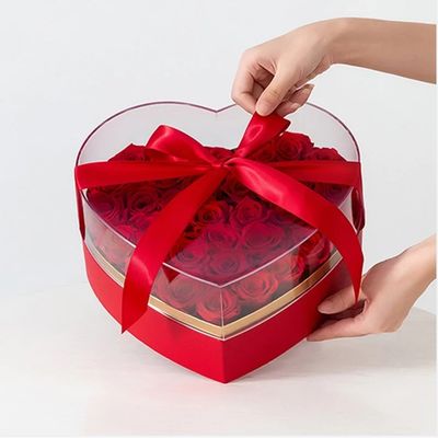 Dia dos Namorados e Dia da Mãe presente personalizado caixa de flores em forma de coração com caixas rígidas