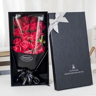 Caixa de embalagem de cores personalizadas presente de papel para o dia dos namorados embalagem de flores requintada