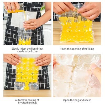 Estrutura do material PE Transparente Sacos de embalagem de plástico de gelo descartáveis personalizados