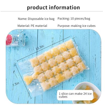 Estrutura do material PE Transparente Sacos de embalagem de plástico de gelo descartáveis personalizados