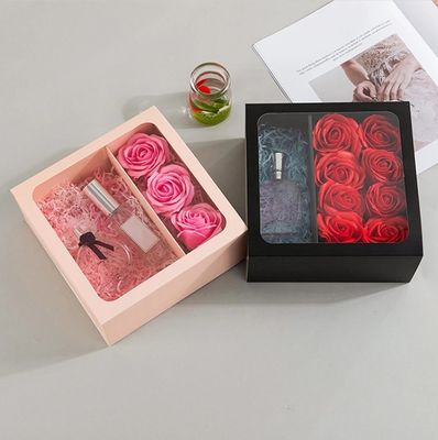 Caixas de embalagem de papel elegantes para flores quadradas