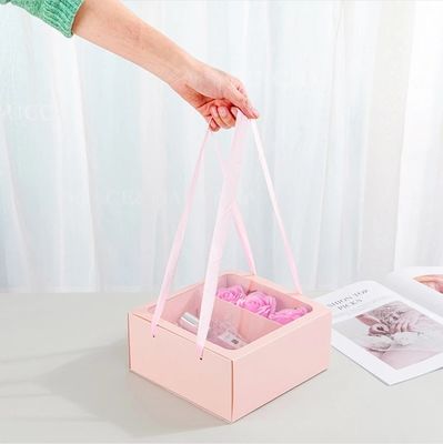 Caixas de embalagem de papel elegantes para flores quadradas