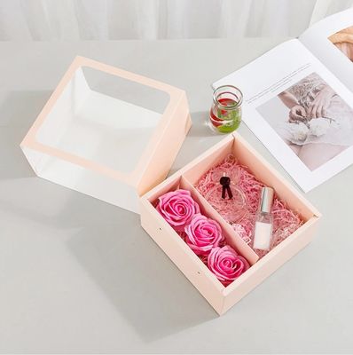 Caixas de embalagem de papel elegantes para flores quadradas