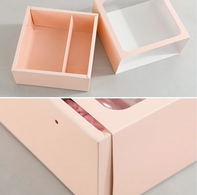 Caixas de embalagem de papel elegantes para flores quadradas