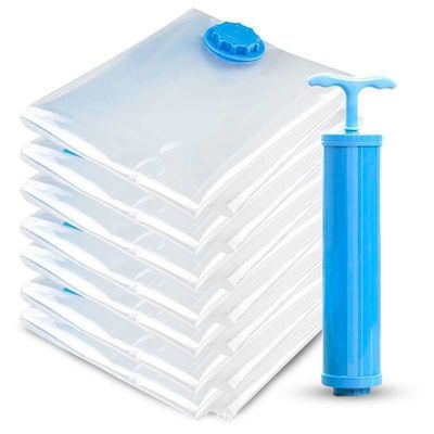 Saco de compressão de vácuo de plástico PE para cobertores, roupas e válvula de sucção de ar de ponto de viagem