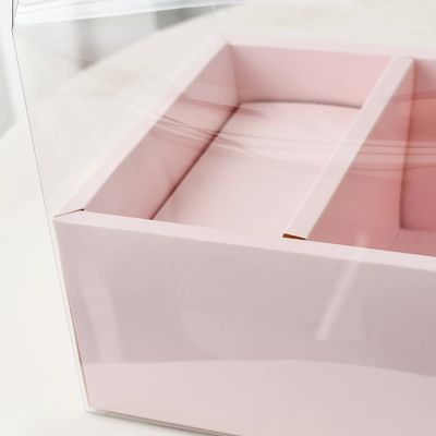 Caixas de bolo de flores transparentes de PVC de casamento, embalagem de presente de aniversário de Natal com alças