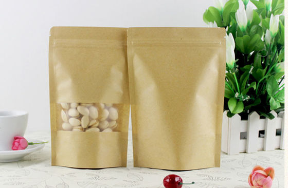 Embalagem de alimentos Padaria Saco de papel Kraft com design personalizado para a janela e ecológico
