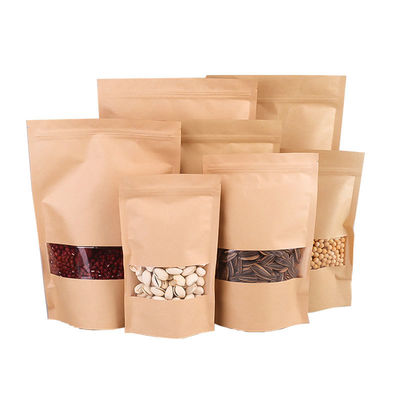 Bolsas de pé com fecho e janela para embalagens de alimentos