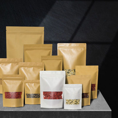 Bolsas de pé com fecho e janela para embalagens de alimentos