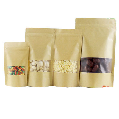 Bolsas de pé com fecho e janela para embalagens de alimentos