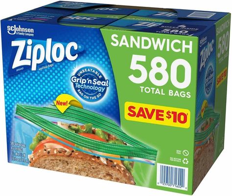 Impressão de gravura de plástico de PP Fácil abrir guias Sandwich LDPE congelador Ziplock sacos
