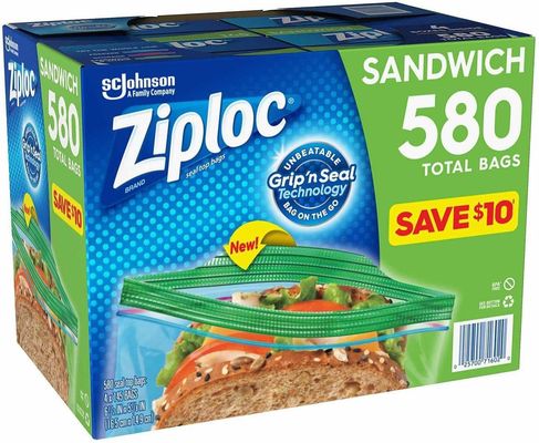 Impressão de gravura de plástico de PP Fácil abrir guias Sandwich LDPE congelador Ziplock sacos