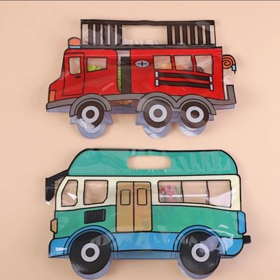CMYK 4 cores Offest Impresso Saco em forma de escola para embalagens de doces de presente para crianças