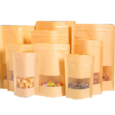 Saco de janela de papel kraft à prova de vazamento e à prova de umidade para embalagens alimentares