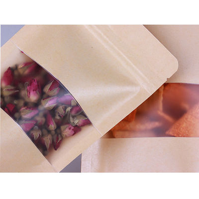 Saco de janela de papel kraft à prova de vazamento e à prova de umidade para embalagens alimentares