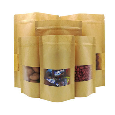 Saco de janela de papel kraft à prova de vazamento e à prova de umidade para embalagens alimentares