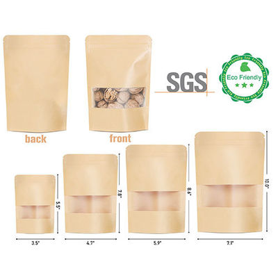 Saco de papel kraft castanho/branco descartável para armazenamento de alimentos