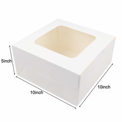 Encomenda personalizada aceita 12 x 12 x 6 polegadas caixa de bolo de papelão quadrado com janela