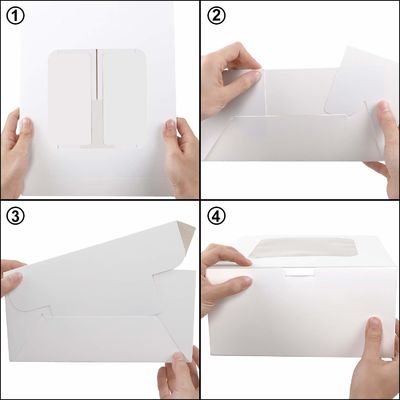 Encomenda personalizada aceita 12 x 12 x 6 polegadas caixa de bolo de papelão quadrado com janela