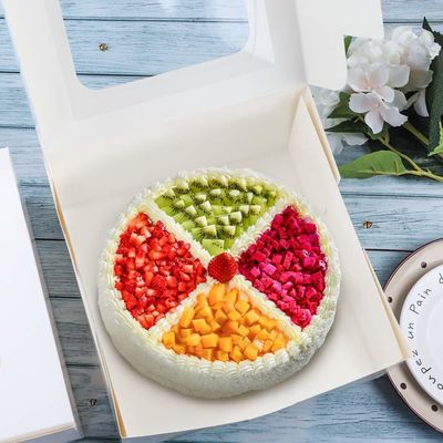 Encomenda personalizada aceita 12 x 12 x 6 polegadas caixa de bolo de papelão quadrado com janela