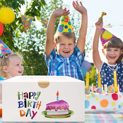 Encomenda personalizada aceita 12 x 12 x 6 polegadas caixa de bolo de papelão quadrado com janela