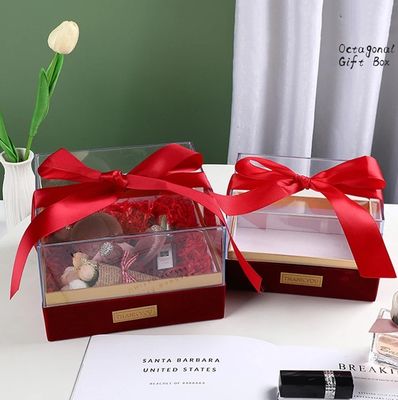 Caixa de embalagem de presente de papel para velas Logotipo personalizado Caixa de armazenamento de acrílico transparente de luxo