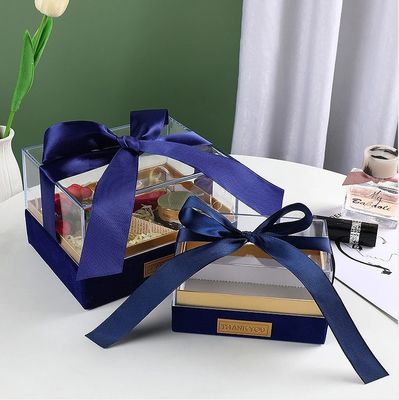Caixa de embalagem de presente de papel para velas Logotipo personalizado Caixa de armazenamento de acrílico transparente de luxo