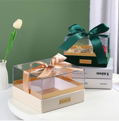 Caixa de embalagem de presente de papel para velas Logotipo personalizado Caixa de armazenamento de acrílico transparente de luxo