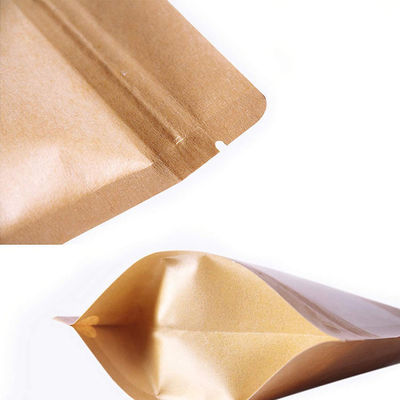 Saco de papel Kraft castanho com ziplock para fácil manuseio e armazenamento
