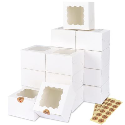 Caixas de bolo de cores personalizadas 10x10x10 quadrados para embalagem de sobremesas e doces